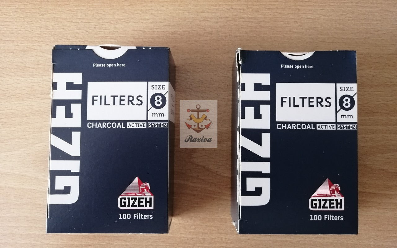 FILTROS GIZEH REGULAR 8MM CARBON ACTIVADO (20% DESCTO DESDE 5 UNIDADES)