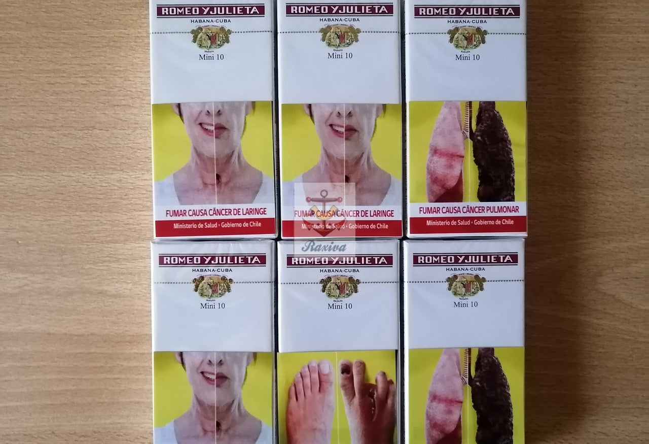 CAJA 10 PURITOS MINI ROMEO Y JULIETA